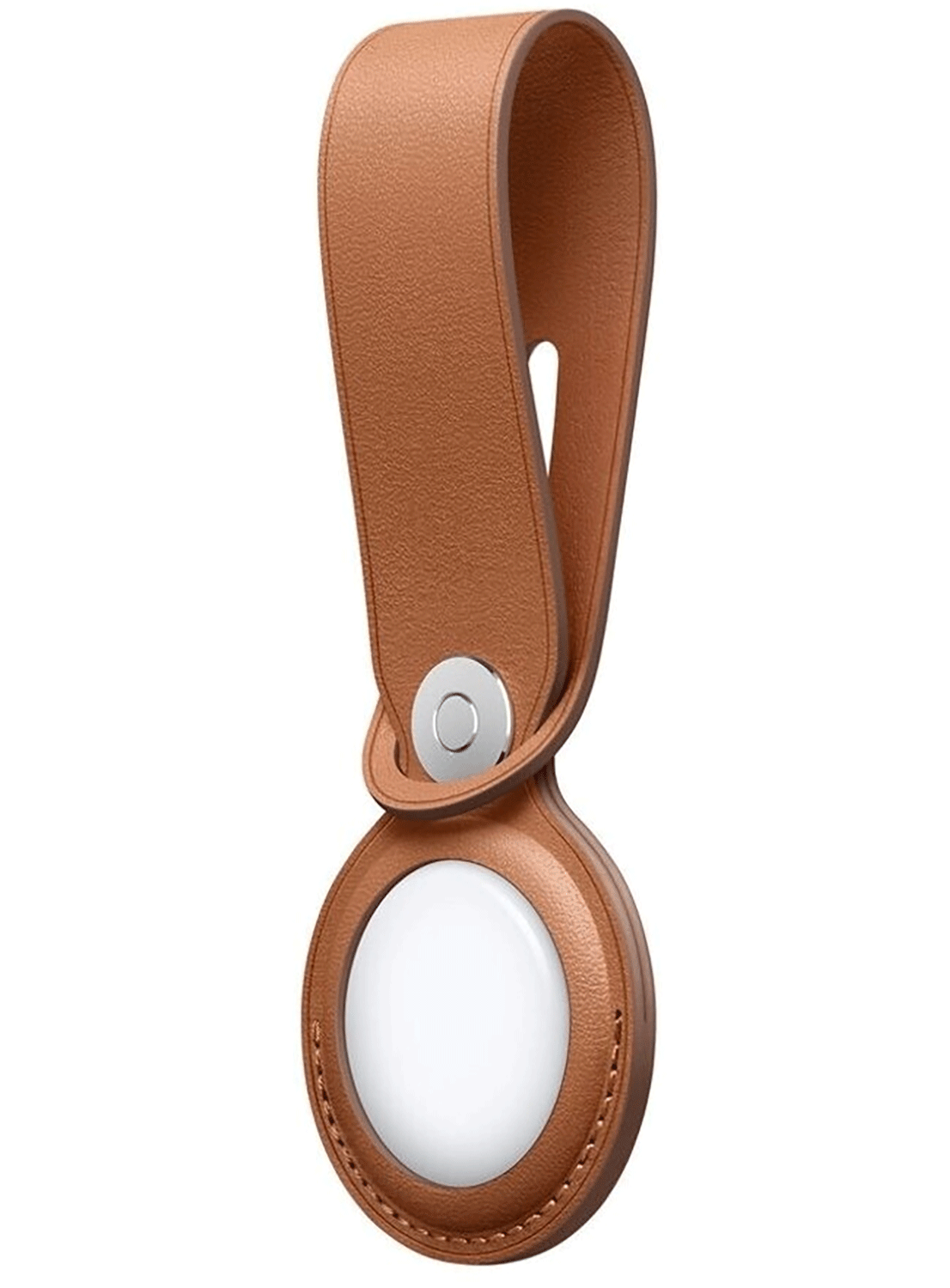 Apple AirTag Leather Loop Saddle Brown