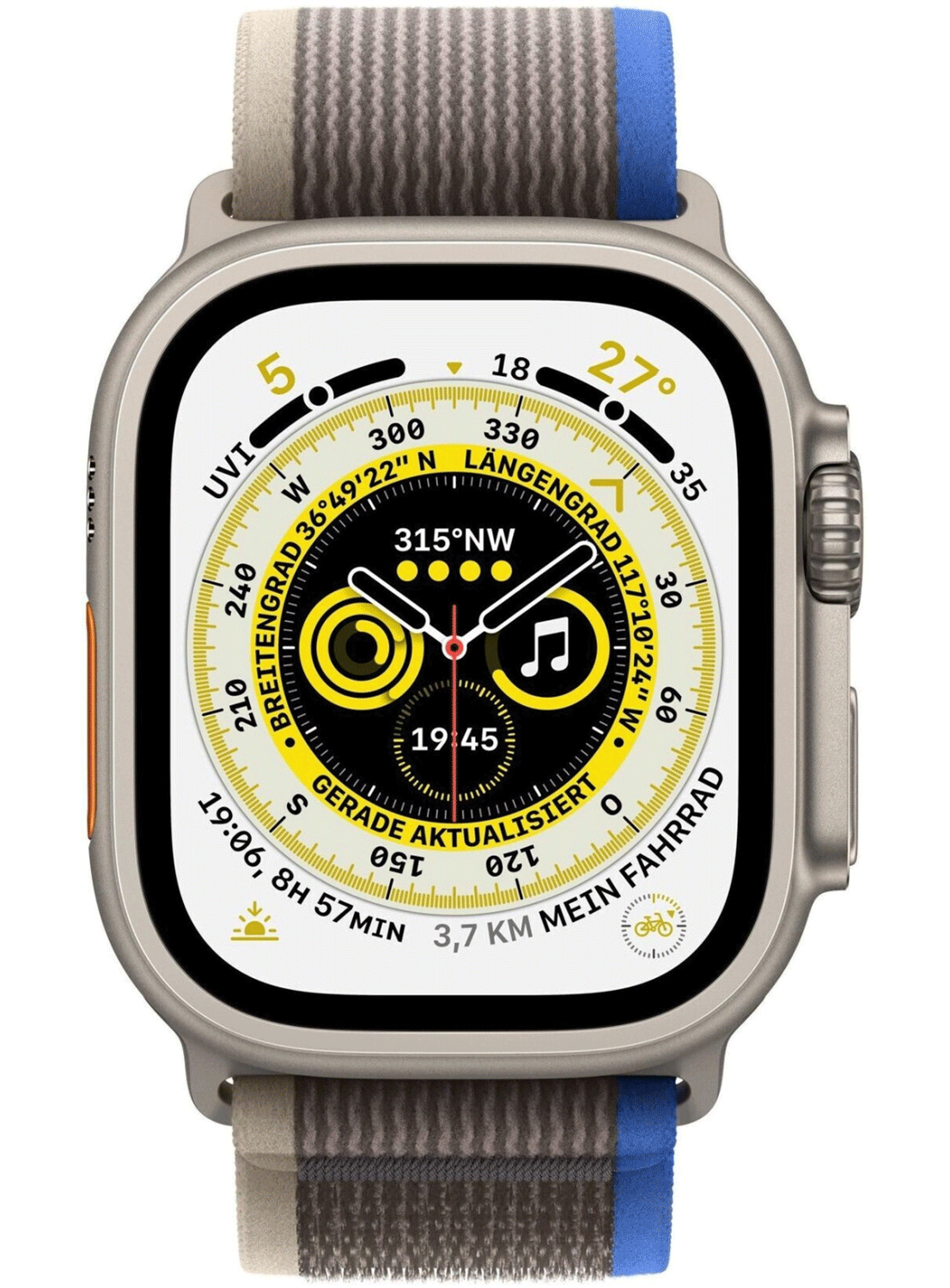 Apple Watch Ultra 49mm Titanium Case mit Nylon Armband