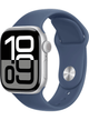 Apple Watch Series 10 GPS 42mm Aluminium Case mit Silicon Armband – Starke Gebrauchsspuren – Silver · Silicon Denim