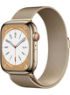 Apple Watch Series 8 4G 45mm Edelstahl Case – Stainless Steel Gold · Milanaise Gold