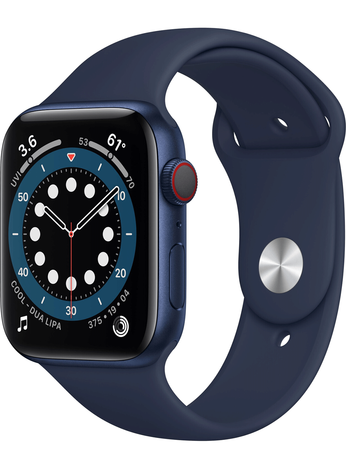 Apple Watch 6 GPS 44mm Aluminium Case mit Silicon Armband