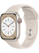 Apple Watch Series 8 GPS 41mm Aluminium Case mit Silicon Armband – Starke Gebrauchsspuren – Starlight · Silicon White