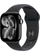 Apple Watch Series 11 5G 42mm Aluminium Case mit Silicon Armband – Jet Black · Silicon Black