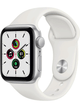 Apple Watch SE (GPS+Cellular) Aluminium Case 40mm mit Silicon Armband – Silver · Silicon White