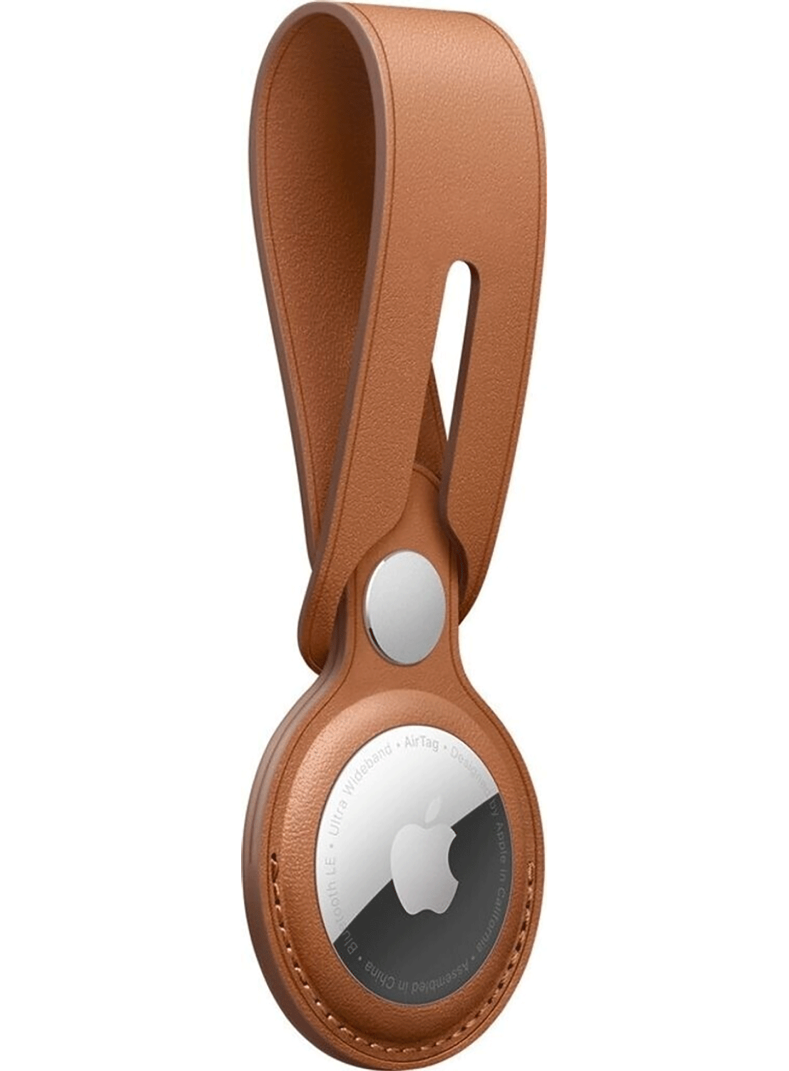 Apple AirTag Leather Loop Saddle Brown