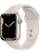 Apple Watch 7 LTE 41mm Aluminium Case mit Silicon Armband – Starke Gebrauchsspuren – Starlight · Silicon Starlight