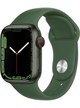 Apple Watch 7 LTE 41mm Aluminium Case mit Silicon Armband – Starke Gebrauchsspuren – Clover · Silicon Green