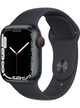Apple Watch 7 LTE 45mm Aluminium Case mit Silicon Armband – Starke Gebrauchsspuren – Midnight · Silicon Black