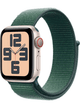 Apple Watch SE 2022 (GPS+Cellular) Aluminium Case 40mm – Starlight · Sport Loop Green