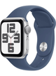 Apple Watch SE 2022 (GPS) Aluminium Case 40mm – Silver · Sport Band Denim