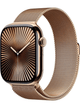 Apple Watch Series 10 4G 46mm Titan Case – Titan Gold · Milanaise Gold