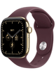 Apple Watch Series 12 5G 42mm Titan Case – Radiant Gold Titanium · Burgundy Sport Band
