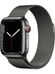 Apple Watch 7 LTE 41mm Stainless Steel Case – Stainless Steel Graphite · Milanaise Armband Graphit