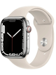 Apple Watch 7 LTE 45mm Stainless Steel Case – Stainless Steel Silver · Silicon Starlight