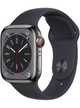 Apple Watch Series 8 41mm Edelstahl Case – Stainless Steel Graphite · Sport Midnight