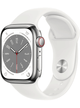 Apple Watch Series 8 41mm Edelstahl Case – Stainless Steel Silver · Sport White