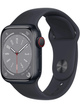Apple Watch Series 8 4G 45mm Aluminium Case mit Silicon Armband – Starke Gebrauchsspuren – Midnight · Silicon Black
