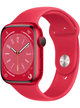 Apple Watch Series 8 GPS 45mm Aluminium Case mit Silicon Armband – Starke Gebrauchsspuren – RED · RED