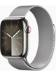 Apple Watch Series 9 4G 41mm Edelstahl Case – Silver · Milanese Silver
