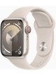 Apple Watch Series 9 GPS 41mm Aluminium Case mit Silicon Armband – Starlight · Silicon White
