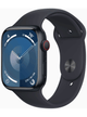Apple Watch Series 9 GPS 45mm Aluminium Case mit Silicon Armband – Starke Gebrauchsspuren – Midnight · Silicon Black