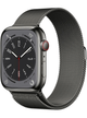 Apple Watch Series 8 4G 45mm Edelstahl Case – Stainless Steel Graphite · Milanaise Graphit