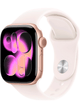 Apple Watch Series 11 5G 42mm Aluminium Case mit Silicon Armband – Rose Gold · Silicon White