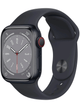 Apple Watch Series 8 GPS 41mm Aluminium Case mit Silicon Armband – Starke Gebrauchsspuren – Midnight · Silicon Black