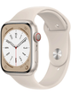 Apple Watch Series 8 4G 45mm Aluminium Case mit Silicon Armband – Starke Gebrauchsspuren – Starlight · Silicon White