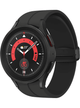 Samsung Galaxy Watch 5 Pro LTE 45mm SM-R925F mit Silicon Armband – Black Titanium · Silicon Black