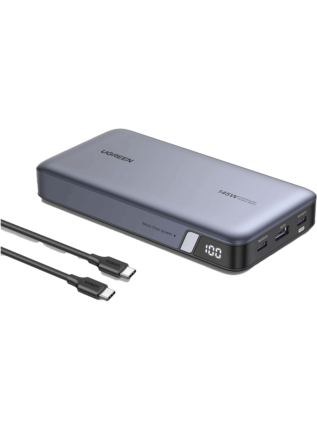 UGREEN 145W Max Power Bank 25.000 mAh, 3 Anschlüsse, USB-C, Digitales Display