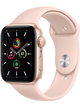 Apple Watch SE (GPS+Cellular) Aluminium Case 44mm mit Silicon Armband – Gold · Silicon White